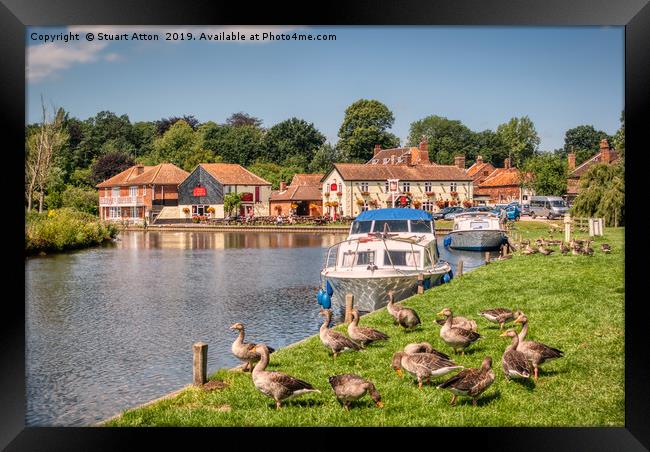 Boats at Coltishall on Norfolk Broads Framed Print by Stuart Atton