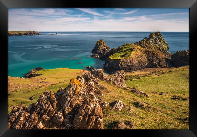 Kynance Cove Scenic views Framed Print by Andrew Michael