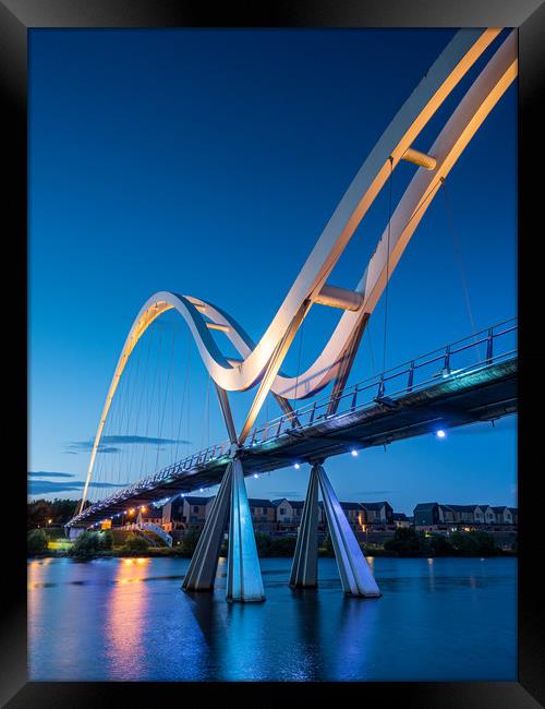 Sunset at Infinity Bridge on the River Tees. Stock Framed Print by George Robertson