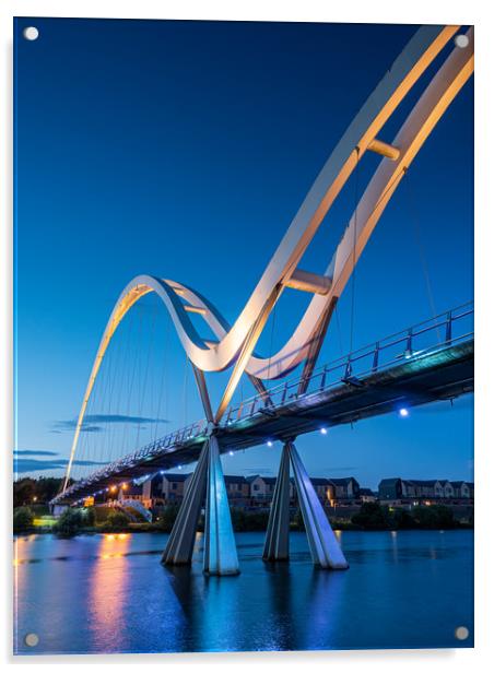 Sunset at Infinity Bridge on the River Tees. Stock Acrylic by George Robertson