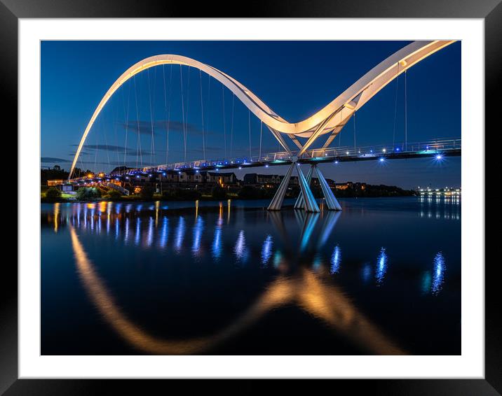 The Infinity Bridge, Stockton on Tees. England.  Framed Mounted Print by George Robertson