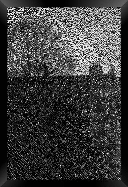 View through a broken window Framed Print by Lisa Shotton