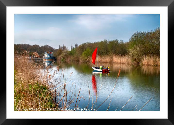 Sailing up the Exeter Ship Canal Framed Mounted Print by Paul F Prestidge