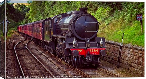 Steam Locomotive 1264 Arriving at Goathland Canvas Print by Martyn Arnold