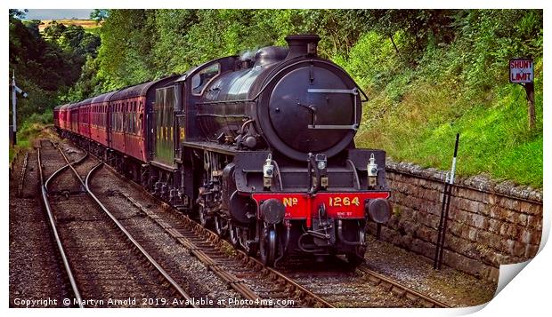 Steam Locomotive 1264 Arriving at Goathland Print by Martyn Arnold