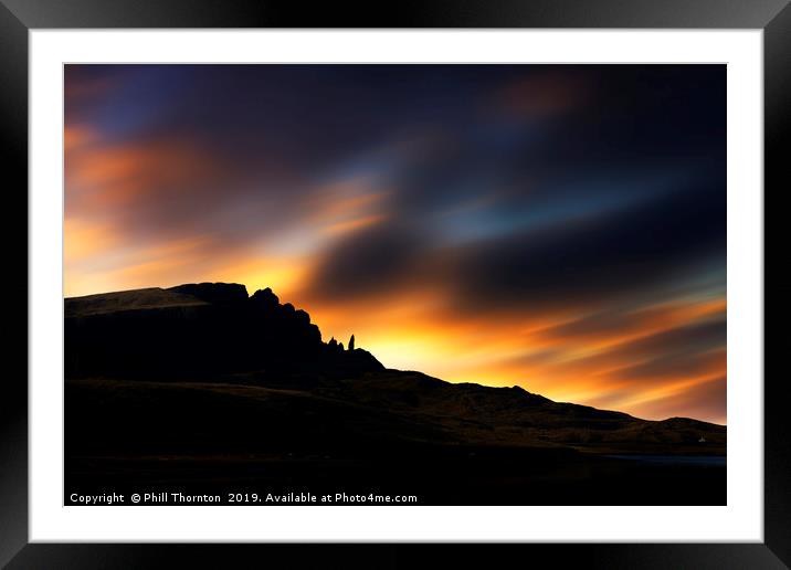 Sunsetting over The Old Man of Storr No.3 Framed Mounted Print by Phill Thornton