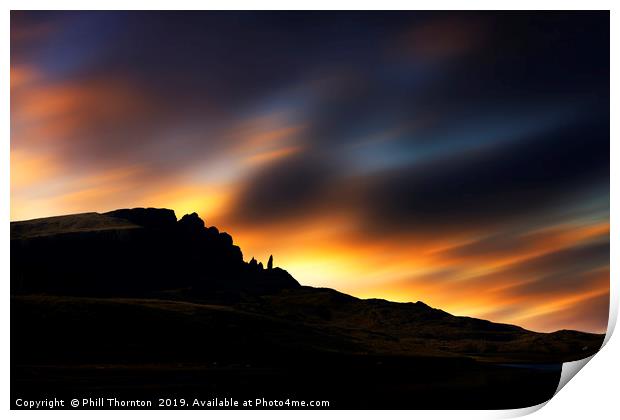 Sunsetting over The Old Man of Storr No.3 Print by Phill Thornton