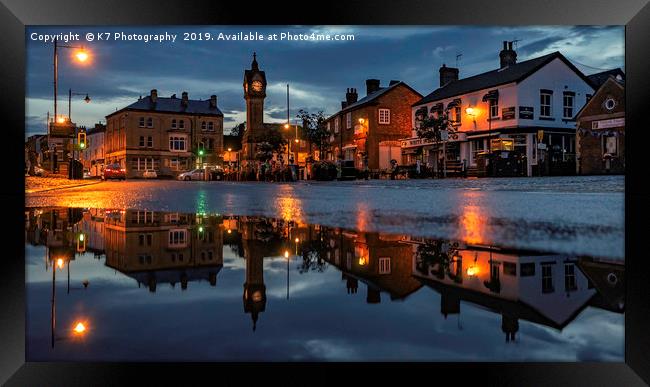 Thirsk Market Place after an Evening Downpour  Framed Print by K7 Photography