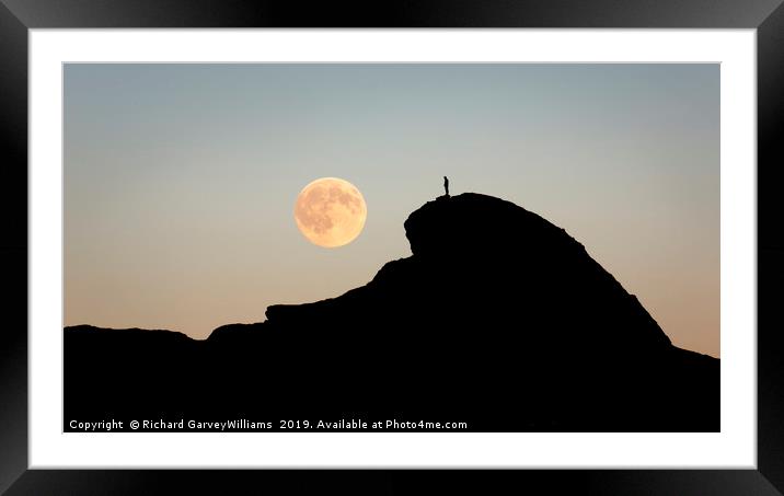 Full moon rising over Haytor Rock Framed Mounted Print by Richard GarveyWilliams
