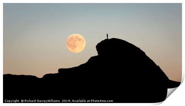 Full moon rising over Haytor Rock Print by Richard GarveyWilliams