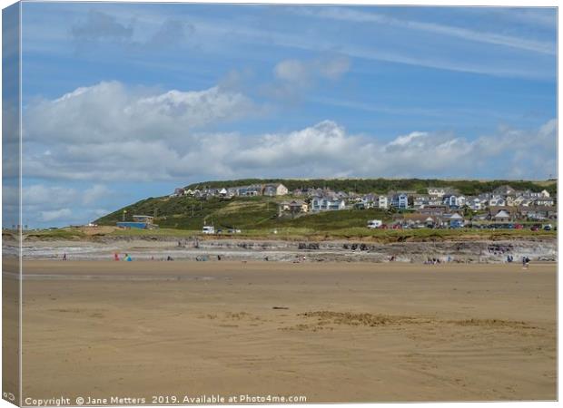 Ogmore-by-sea Beach Canvas Print by Jane Metters