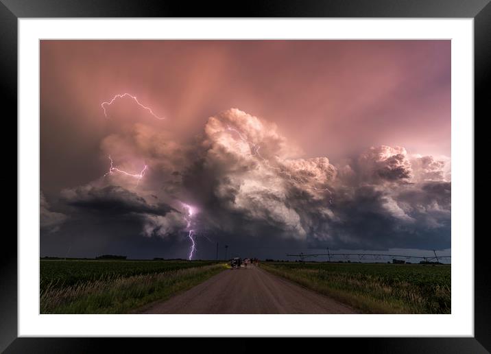 Electric storm.  Framed Mounted Print by John Finney
