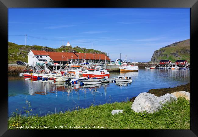 Fisherman's Idyll near the North Cape Framed Print by Gisela Scheffbuch