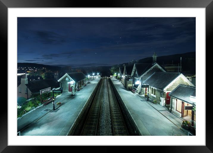 Starry night at Settle Station Framed Mounted Print by Pete Collins