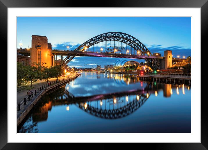 Newcastle Bridges - Dawn Framed Mounted Print by Paul Appleby