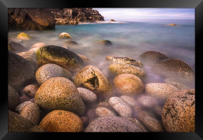 Rocky cove near Land's End Framed Print by Andrew Michael