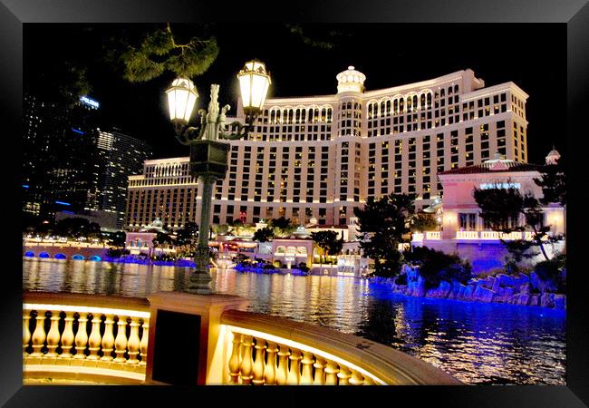 Bellagio Resort Hotel Las Vegas Nevada America USA Framed Print by Andy Evans Photos