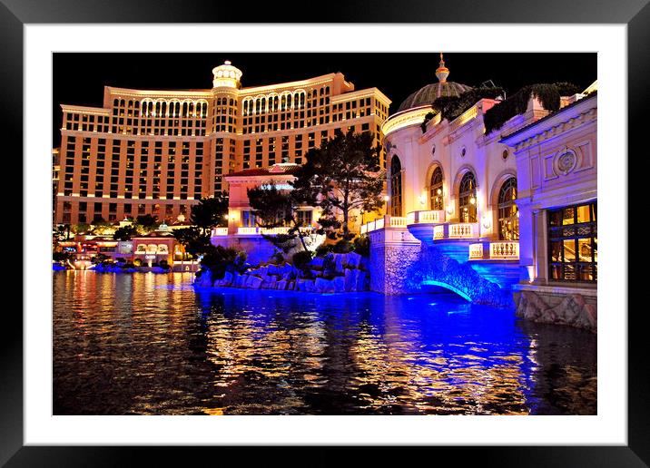 Bellagio Resort Hotel Las Vegas Nevada America USA Framed Mounted Print by Andy Evans Photos