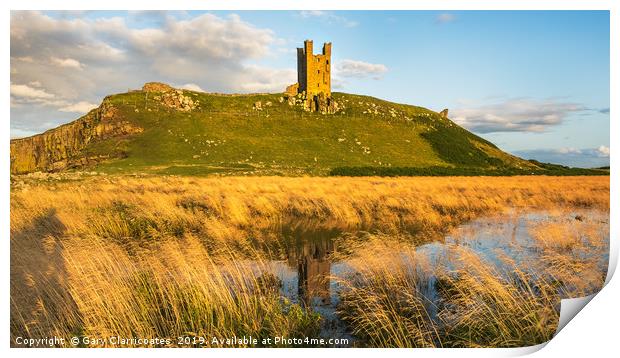 Dunstanburgh Reflection Print by Gary Clarricoates