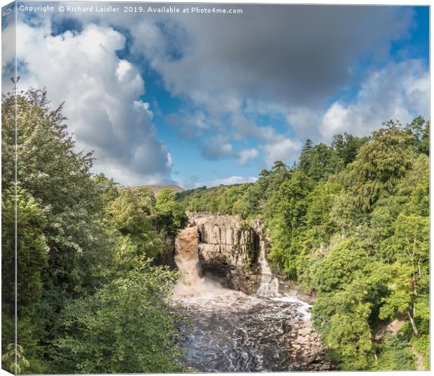 High Force Waterfall Teesdale in Spate, Panorama Canvas Print by Richard Laidler