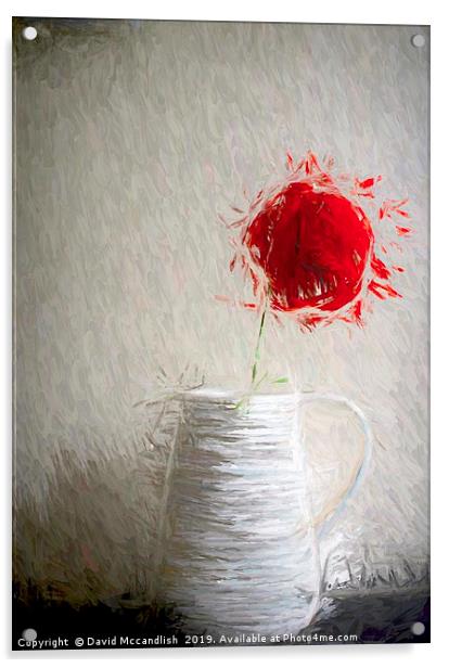  Single Red Poppy                               Acrylic by David Mccandlish