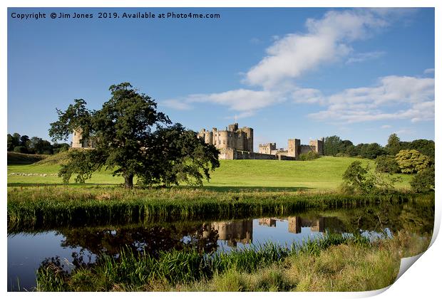 Alnwick Castle reflected in the River Aln Print by Jim Jones