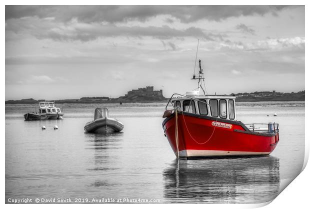 Holy Island Harbour Print by David Smith