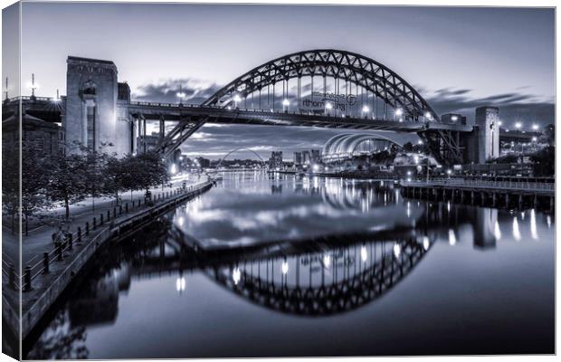 Newcastle Bridges - Monotone Canvas Print by Paul Appleby