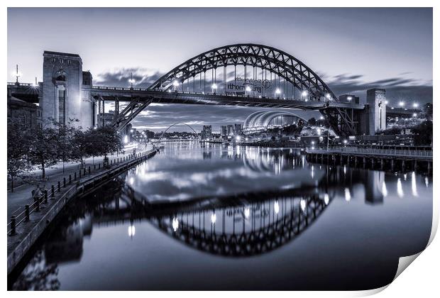 Newcastle Bridges - Monotone Print by Paul Appleby