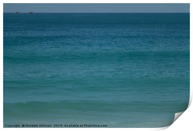 Ocean Blue Print by Annette Johnson