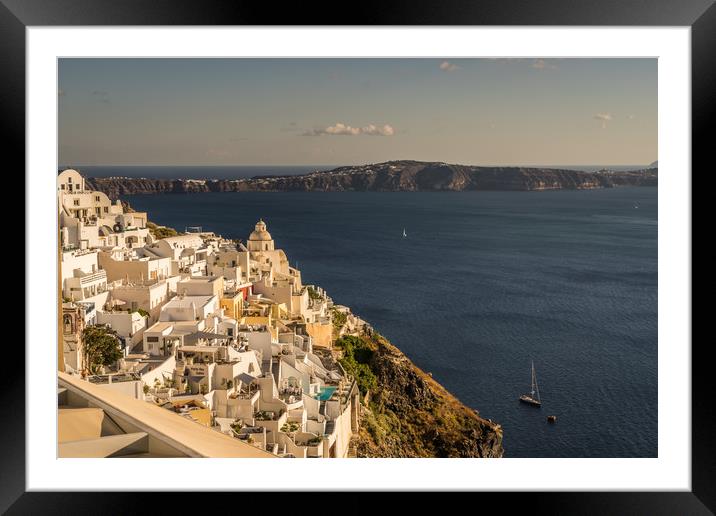 View from Fira Framed Mounted Print by Naylor's Photography