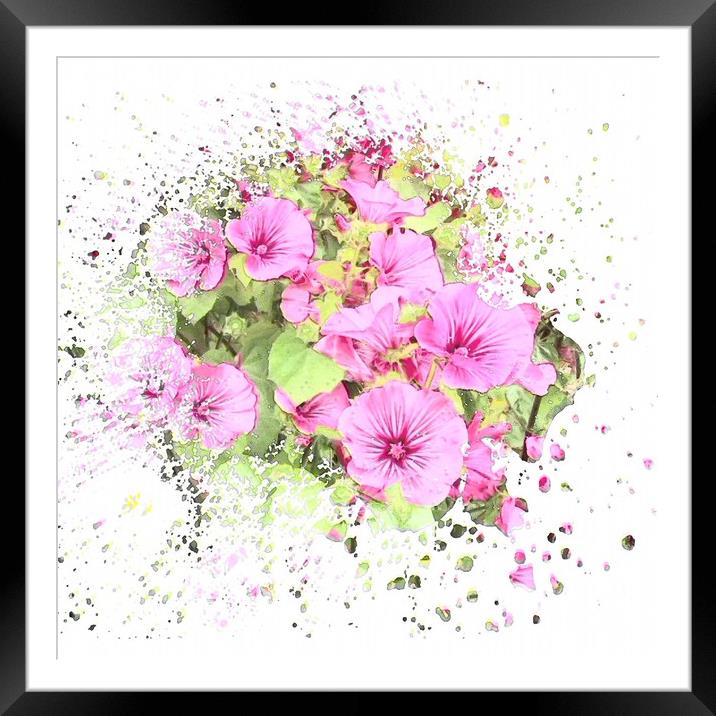 Pink Confetti Explosion Framed Mounted Print by Beryl Curran