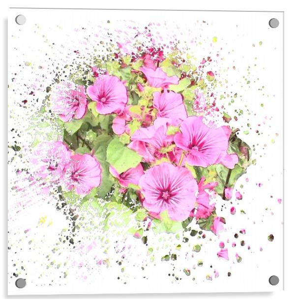 Pink Confetti Explosion Acrylic by Beryl Curran