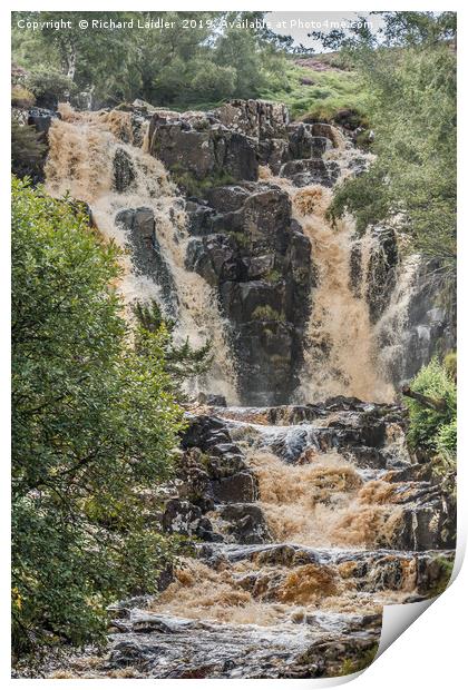 Blea Beck Waterfall, Upper Teesdale, In Spate (2) Print by Richard Laidler