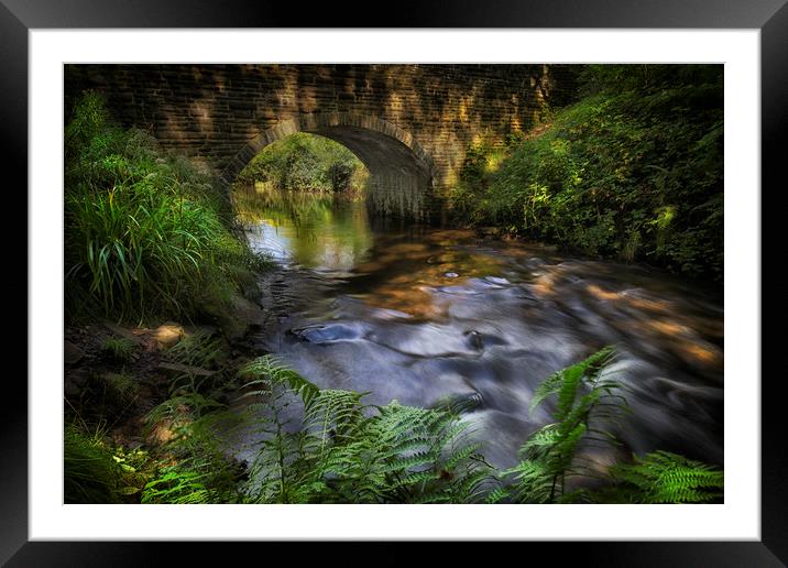 Bridge over the Afon Llan river Framed Mounted Print by Leighton Collins