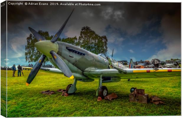 Spitfire Display Canvas Print by Adrian Evans