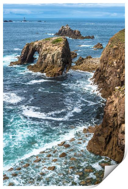 Enys Dodnan and the Armed Knight at Lands End 2 Print by Andrew Michael