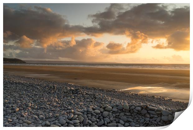 Westward Ho! moody North Devon sunset Print by Tony Twyman