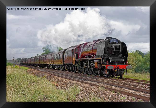 Trackside with 6233 Duchess of Sutherland steaming Framed Print by Duncan Savidge