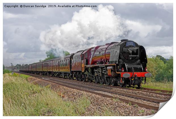 Trackside with 6233 Duchess of Sutherland steaming Print by Duncan Savidge