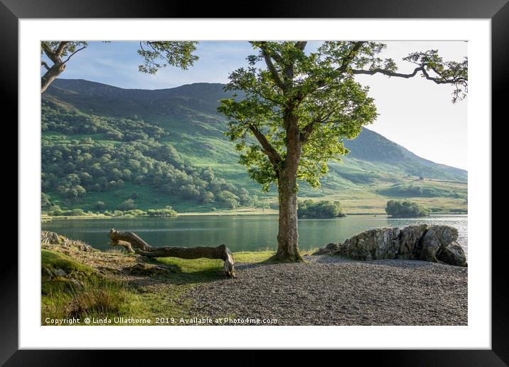 CRUMMOCK WATER LAKESIDE Framed Mounted Print by Linda Ullathorne