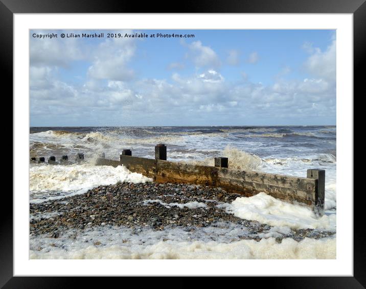 Cleveleys Beach.  Framed Mounted Print by Lilian Marshall