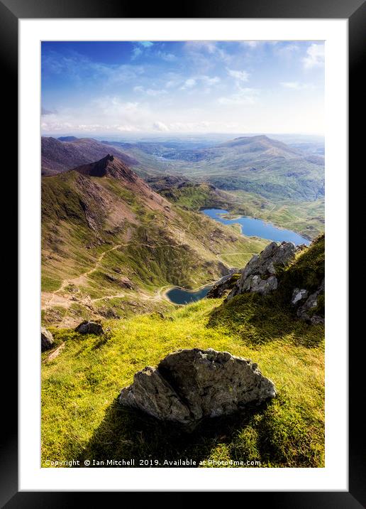  Snowdon Pyg and Miners Track Framed Mounted Print by Ian Mitchell