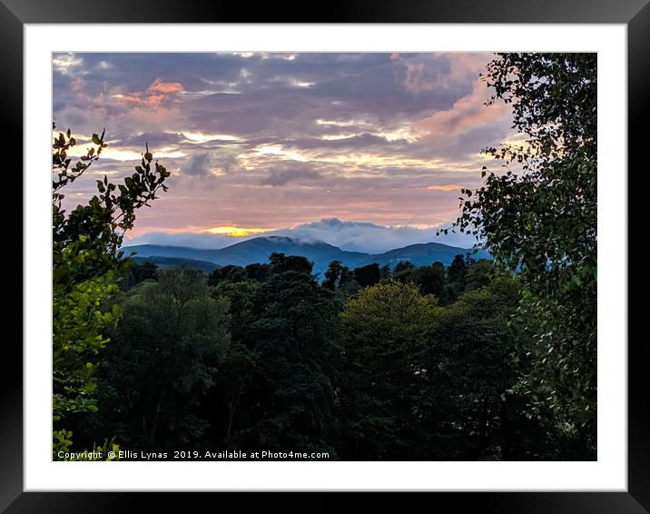 Sunset Hills of Scotland Framed Mounted Print by Ellis Lynas