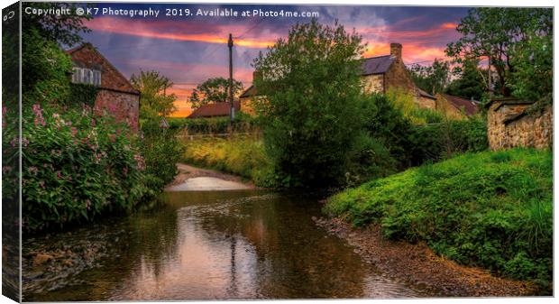 The Ford at Thirlby, North Yorkshire. Canvas Print by K7 Photography