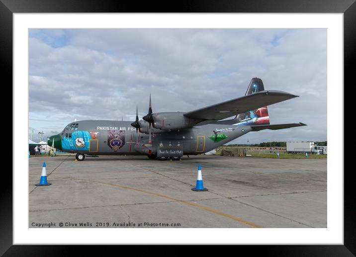 Lockheed C-130E Hercules at RAF Fairford Framed Mounted Print by Clive Wells