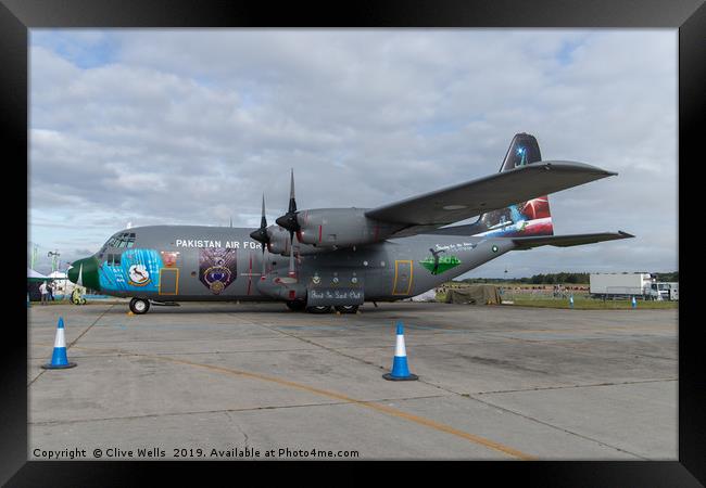 Lockheed C-130E Hercules at RAF Fairford Framed Print by Clive Wells