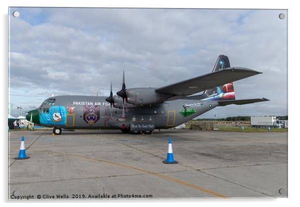 Lockheed C-130E Hercules at RAF Fairford Acrylic by Clive Wells