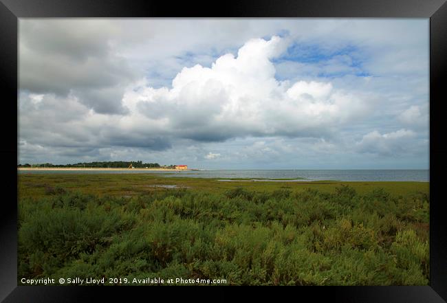 View to Wells Lifeboat Station from East Hills Framed Print by Sally Lloyd