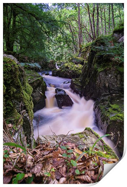 Enchanting Waterfall in Scotland Print by Stuart Jack